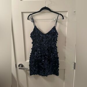 Meshki Navy Sequin Romilly Mini Dress - never been worn